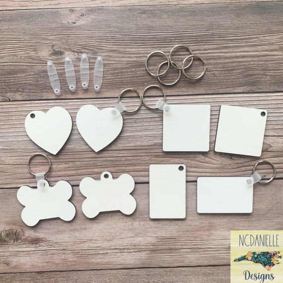 Sublimation Blank Keychain Sublimation Rectangle Keychain Double Sided Ready for Sublimation-Set of 5
