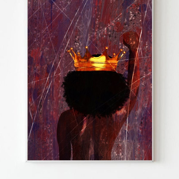 Black Power | Black Art | Black Queen | Printable Art | Abstract Art | African American Art | Wall Art | Canvas Prints | Modern Art