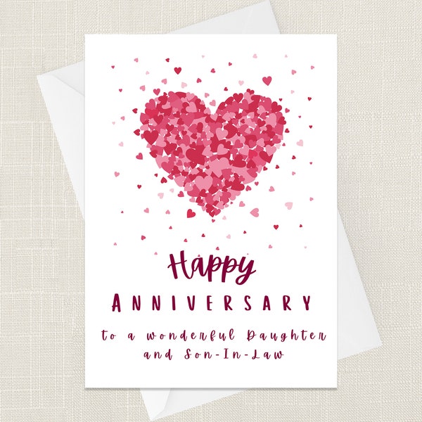 Friends Daughter Son Card Handmade Personalized Wedding Anniversary Card - Purple, Customizable, UK Made UK Handmade Card