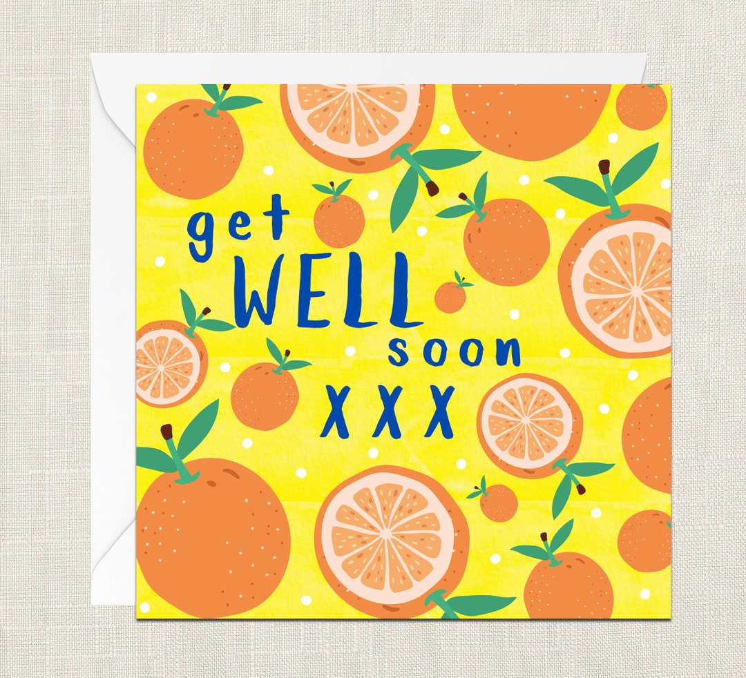 Get Well Soon Greetings Card With Envelope - Birthday Card - Gifts ...