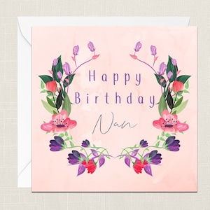 Carte de voeux de joyeux anniversaire Nan avec enveloppe - carte d'anniversaire - carte meilleur ami - cartes pour elle - juste pour dire - relations - grand-mère nounou