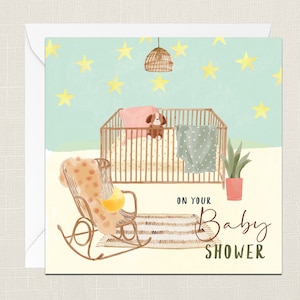 Sur votre carte de vœux de fête de bébé avec enveloppe - Carte de naissance - Carte de baptême - Nouveau-né Bébé Fille Garçon - Révélation de sexe - Célébration
