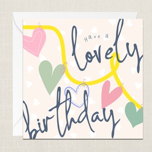 Avere un bel compleanno biglietto di auguri con bandierine a cuore con busta - Buon compleanno - Migliore amico solo per dire - Celebrazione - Bff - Pois