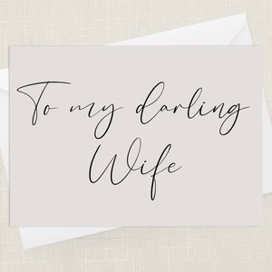Zu meinem Liebling Frau Grußkarte mit Umschlag - Braut - Hochzeitstag - Jahrestag - Beziehung - Valentinstag - Geburtstag - Freundin