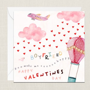 ¡Novio, me haces tan feliz! Feliz tarjeta de felicitación de San Valentín con sobre - Amor - Esposo Compañero - Aniversario Valentines