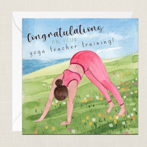 Tarjeta de felicitación con sobre para felicitarte por tu formación como profesor de yoga. Solo para decir: tarjeta Namaste Yogi. Apoyo positivo. Fitness.