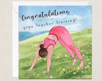 Congratulations On Your Yoga Teacher Training Greetings Card with Envelope - Just To Say - Namaste Yogi card - Positivity Support - Fitness
