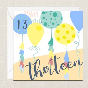 Treize cartes de vœux d’anniversaire avec enveloppe - Carte d’anniversaire - 13e anniversaire - Just To Say - Carte de célébration - 13 Aujourd’hui - Joyeux anniversaire