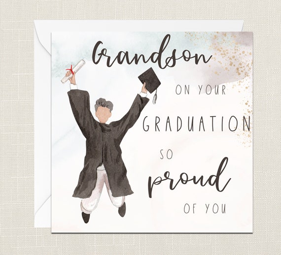 Grandson On Your Graduation Greetings Card with Envelope Etsy