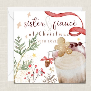 Soeur et fiancé à Noël avec amour carte de voeux avec enveloppe - joyeux Noël - joyeuses fêtes - festif - joyeux Noël - belle-famille