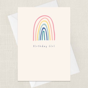 Birthday Girl Greetings Card with Envelope - Happy Birthday Card - 1st 2nd 3rd 4th 5th Birthday - Childrens Birthday - Milestone - Abstract