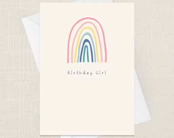 Birthday Girl Greetings Card with Envelope - Happy Birthday Card - 1st 2nd 3rd 4th 5th Birthday - Childrens Birthday - Milestone - Abstract