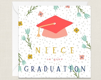 Niece On Your Graduation Greetings Card with Envelope - Cards For Her Him - Celebration - University - Well Done - Proud Of You