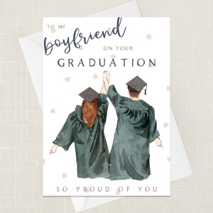Novio en su tarjeta de felicitación de graduación con sobre - Tarjetas para ella él - Celebración - Universidad - Bien hecho orgulloso de ti - Marido