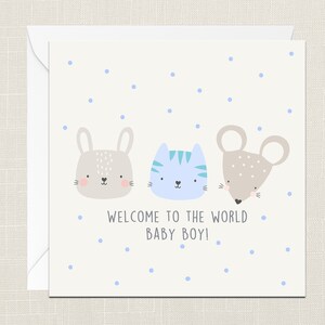 Welcome To The World Baby Greetings Card avec enveloppe - Carte de naissance - Carte de baptême - Carte bébé garçon - Carte bébé fille - Nouveau-né