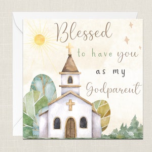 Blessed To Have You As My Godparent Grußkarte mit Umschlag - Taufe - Kirche - Zeremonie - Gotttochter Sohn - Taufkarte - Mit Liebe