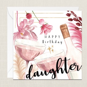 Buon compleanno a una figlia meravigliosa Biglietto di auguri con busta - Compleanno - Lei - Regali per amico - Gin Celebration - Cocktail - Vino