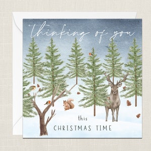 Ich denke an Sie diese Weihnachtszeit Grußkarte mit Umschlag - Frohe Weihnachten Feiertage - Mit Sympathie über Ihren Verlust - In Unseren Gedanken