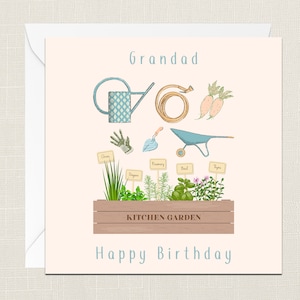 Alles Gute zum Geburtstag Grandad Garten Themen Grußkarte mit Umschlag - Geburtstagskarte - beste Freundin für ihn - nur zu sagen - Feier-Karte