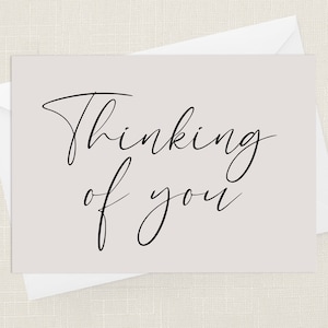 Pensando en ti saludando tarjeta con sobre - con simpatía - En nuestros pensamientos - Tarjetas para la pérdida - Envío de amor - Apoyo positividad deseos