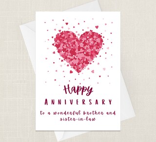 Old English Company - Biglietto Auguri 10° Anniversario Matrimonio - 15x15 Cm, Design Uccelli Innamorati, Interno Bianco, Con Busta