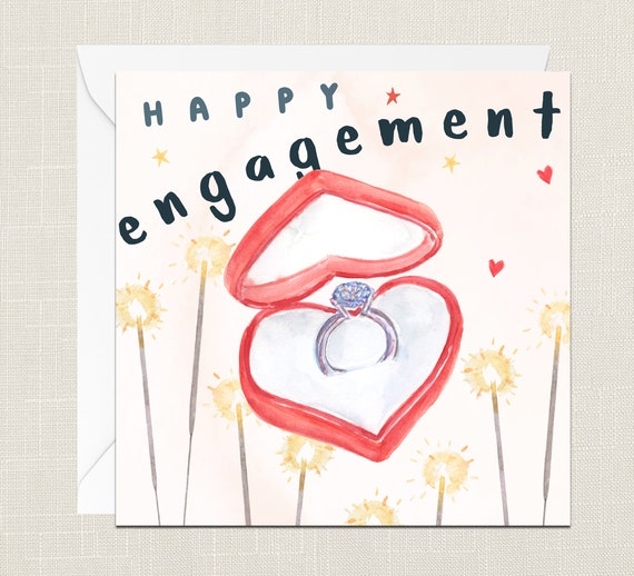 Happy Fiançailles Carte de Vœux Mariage Se marier Carte de