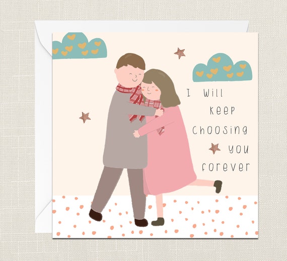 Tarjeta Felicitación Pareja - Aniversario, San Valentín Para Él Y Ella