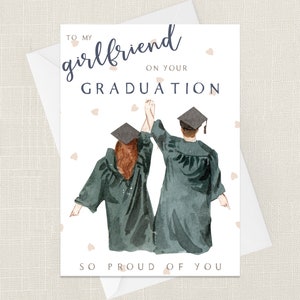 Girlfriend On Your Graduation Greetings Card with Envelope - Cards For Her Him - Celebration - University - Well Done - Proud Of You - Wife