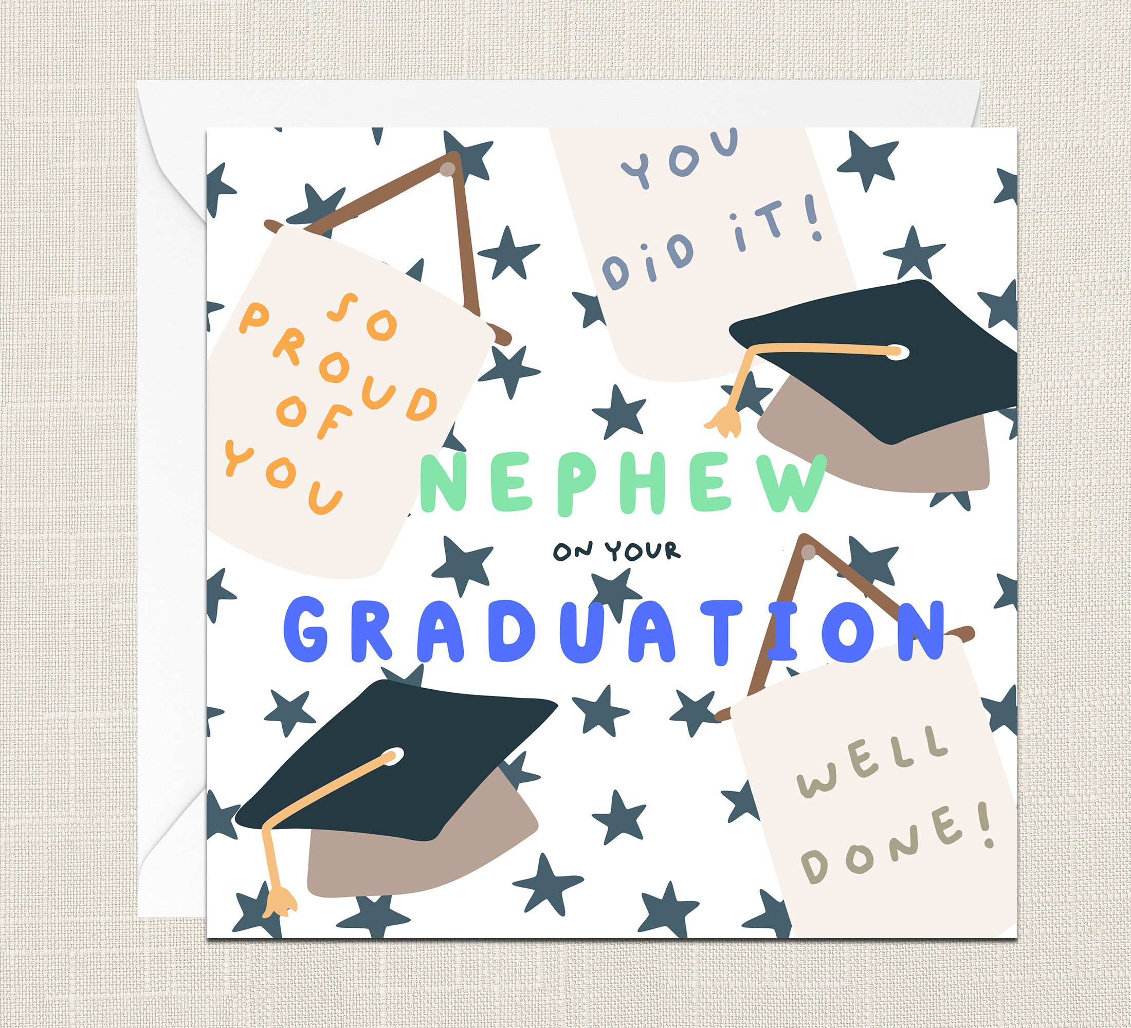 WHITE COTTON CARDS Carte De Remise De Diplôme Faite à La Main