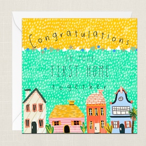 Félicitations pour votre première carte de vœux avec enveloppe - Maison déplacée - Carte de déménagement - Nouvelle maison - Cadeaux pour ami