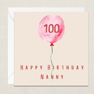 Bonne carte de vœux nanny 100e anniversaire avec enveloppe - Carte d’anniversaire - Cartes pour elle - Just To Say - Célébration 100 Aujourd’hui - Nan Grand-mère