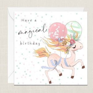 Avere un magico biglietto di auguri di compleanno con busta - Biglietto di buon compleanno - 1 ° 2 ° 3 ° 4 ° 5 ° compleanno - Compleanno dei bambini - Pietra miliare