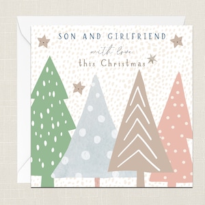 Fils et petite amie avec amour à Noël Carte de vœux avec enveloppe - Joyeux Noël - Joyeuses Fêtes - Festif - Joyeux Noel - Gendre