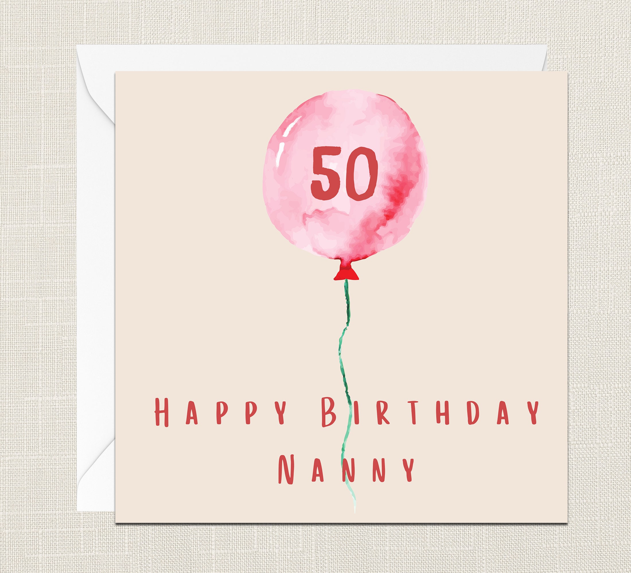 Happy 50th Birthday Nanny Greetings Card With Envelope - Etsy