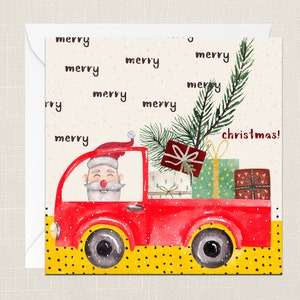 Merry Merry Merry Christmas Greetings Card with Envelope - Merry Xmas - Happy Holidays - Festive Joyeux Noel - Quirky Funny Joke - Santa