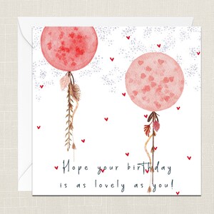 J'espère que votre anniversaire est aussi belle que vous Carte de voeux avec enveloppe - carte de joyeux anniversaire - cartes pour elle - cartes de confettis - ballons