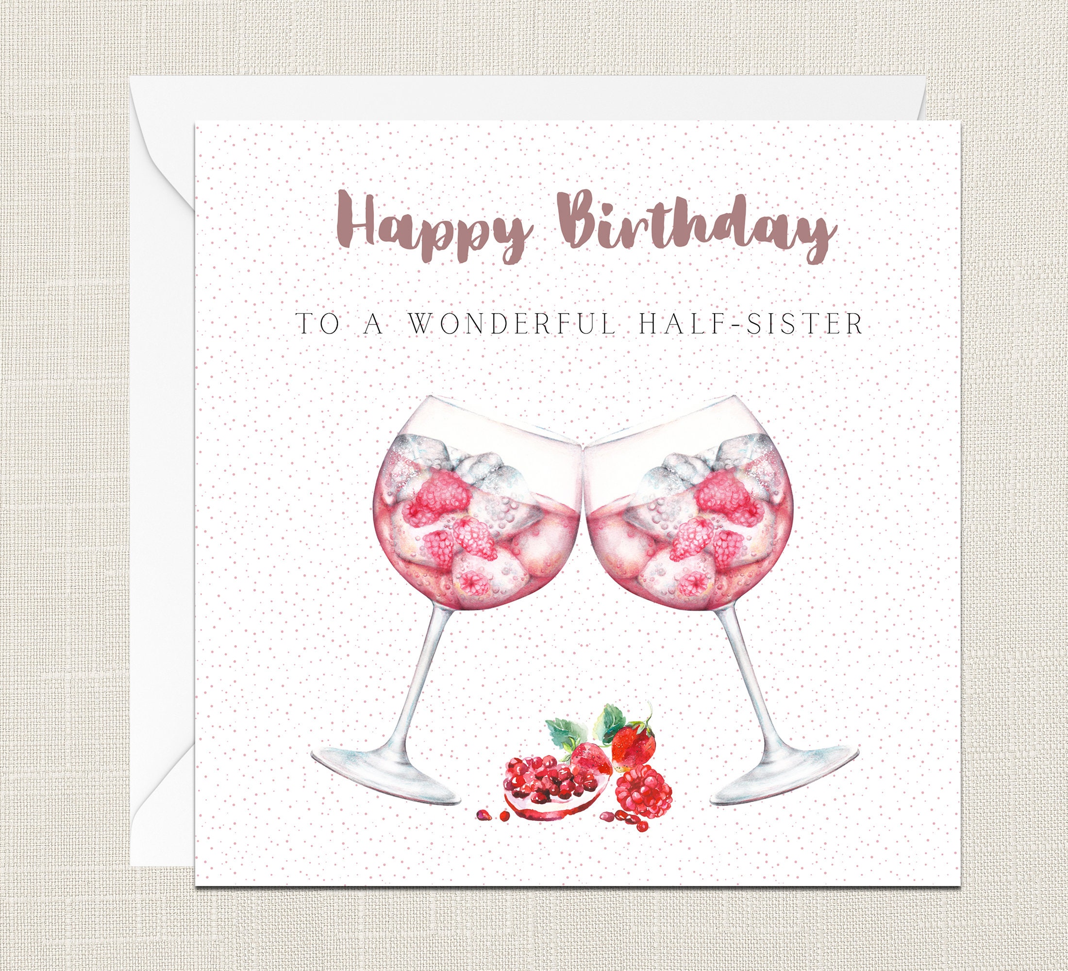 Biglietto auguri sorella buon compleanno con busta palloncini fiori regali  per amico scintille acquerello Elegante Cocktail -  Italia