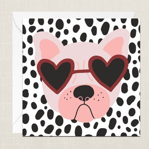 French Bulldog Greetings Card with Envelope - Cards For Her - Gifts for Mum - Happy Mothers Day - Happy Birthday - Just To Say - Frenchie