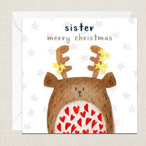 Biglietto di auguri di Buon Natale con busta - Buon Natale - Buone Feste - Festive - Joyeux Noel - Bambini - Renna carina