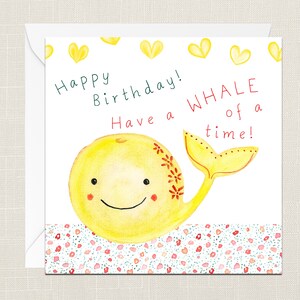 Alles Gute zum Geburtstag! Haben Sie einen Wal der Zeit! Grußkarte - nur zu sagen - Witz Humor - Geburtstagskarte - Meer Themen - Fisch - Delphin - feiern