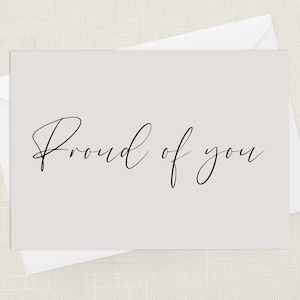 Proud Of You Greetings Card with Envelope - Cards For Her Him - Celebration - University - Well Done Congratulations - Exams Graduation Job