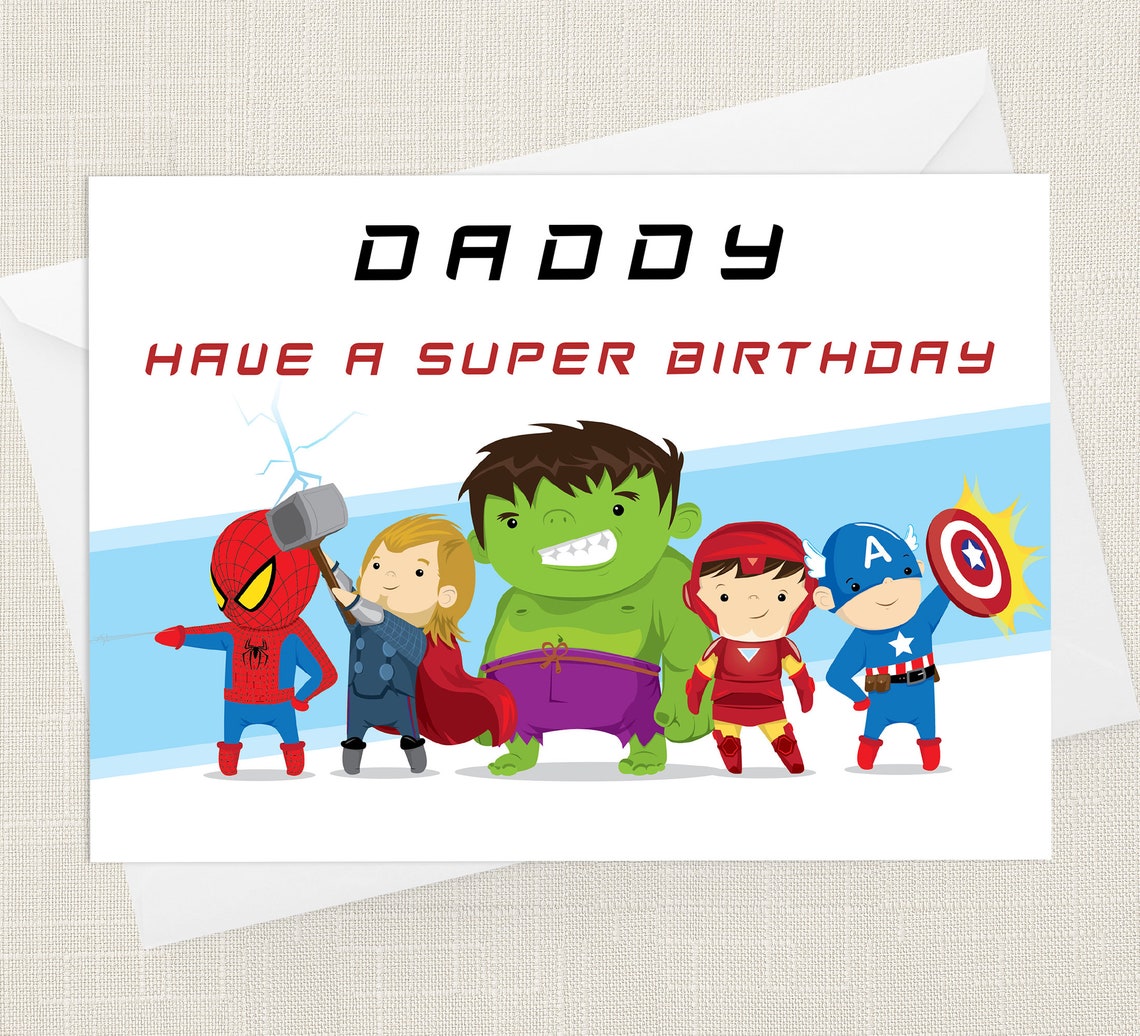 Daddy Have A Super Birthday Superhero Greetings Card With Envelope