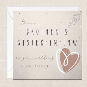 Tarjeta de felicitación con sobre para nuestro hermano y cuñada en su aniversario de bodas - Celebración - ¡Felicitaciones por su feliz aniversario!