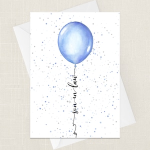 Wenskaart schoonzoon met envelop - verjaardagskaart - cadeau - kaarten voor hem - gewoon om te zeggen - feest - ballonnen sterren - schoonzoon