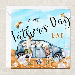 Feliz Dia dos Pais Cartão de cumprimentos do pai com envelope - Herói - Dia dos Pais - Cartão de aniversário - Só para dizer - Lavagem de carro
