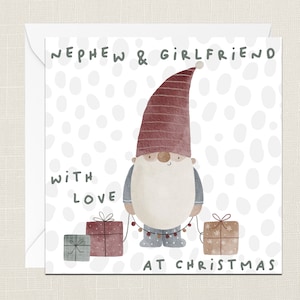 Tarjeta de felicitación navideña con sobre para sobrino y novia con amor - Feliz Navidad - Felices fiestas - Festivo - Joyeux Noel - Sobrina