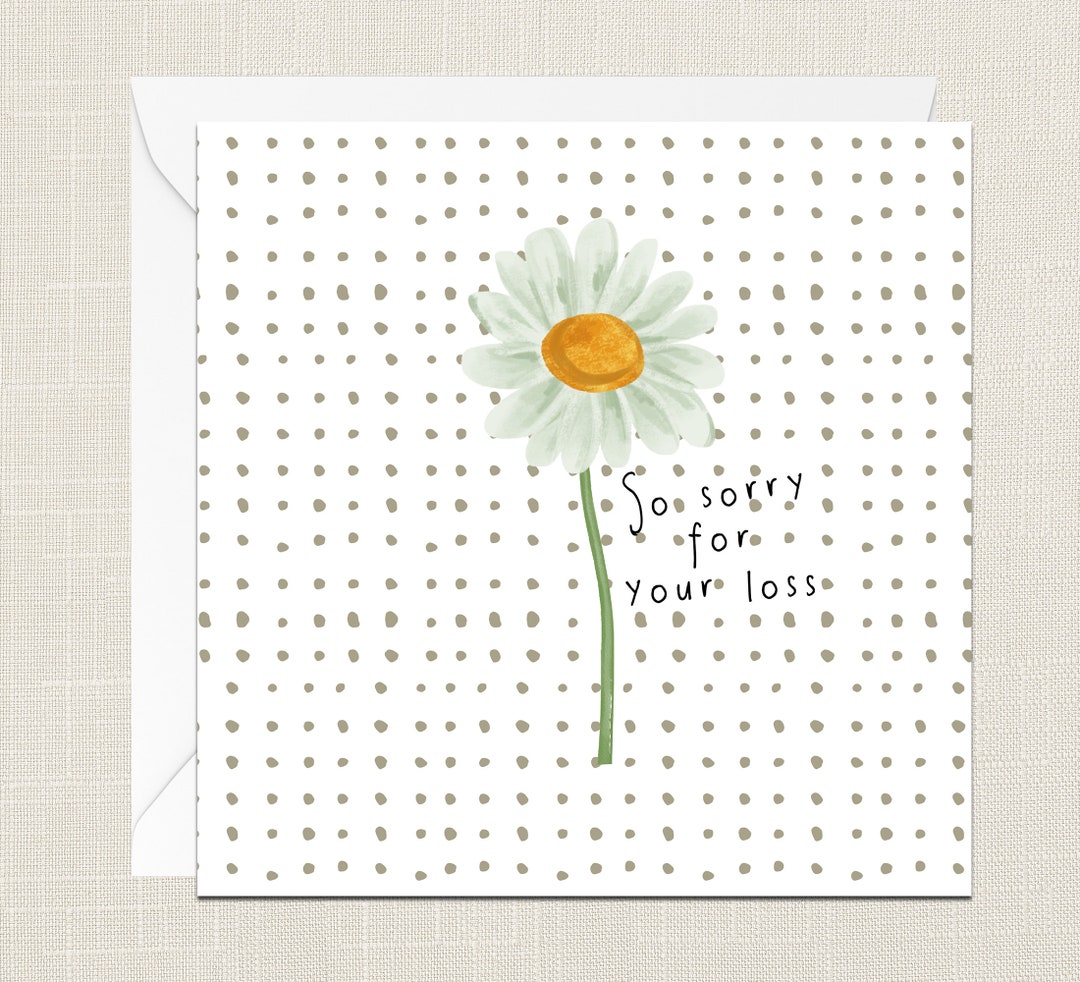 So Sorry for Your Loss Greetings Card With Envelope - With Sympathy ...