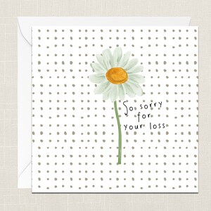 Désolé pour votre perte Carte de vœux avec enveloppe - Avec sympathie - Penser à vous - Envoyer un soutien amoureux - Avec la plus profonde sympathie