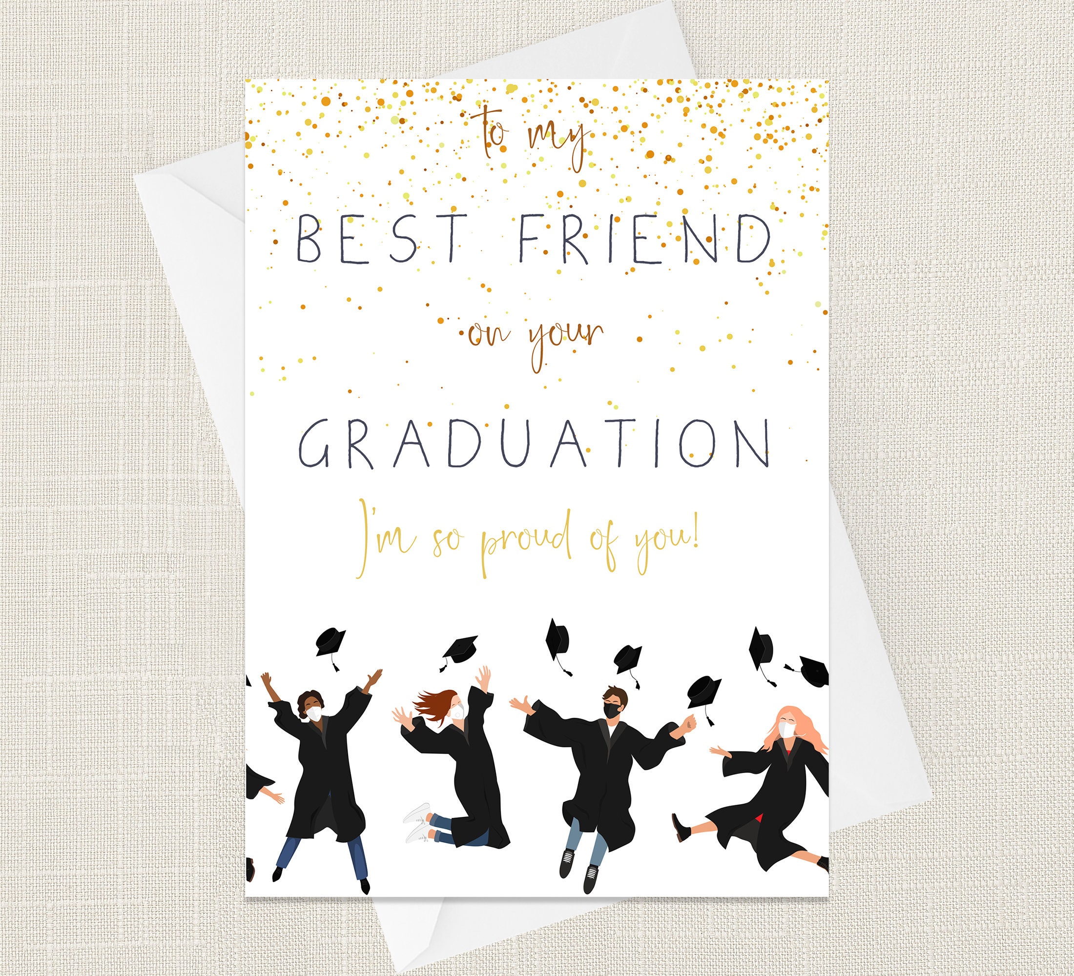 Best Friend On Your Graduation Greetings Card with Envelope Etsy