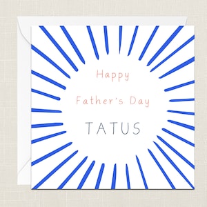 Happy Father's Day Tatus Greetings Card with Envelope - Cards For Him - Gifts for Father - Polish - Dad - Grandad - Daddy - Tata - Birthday
